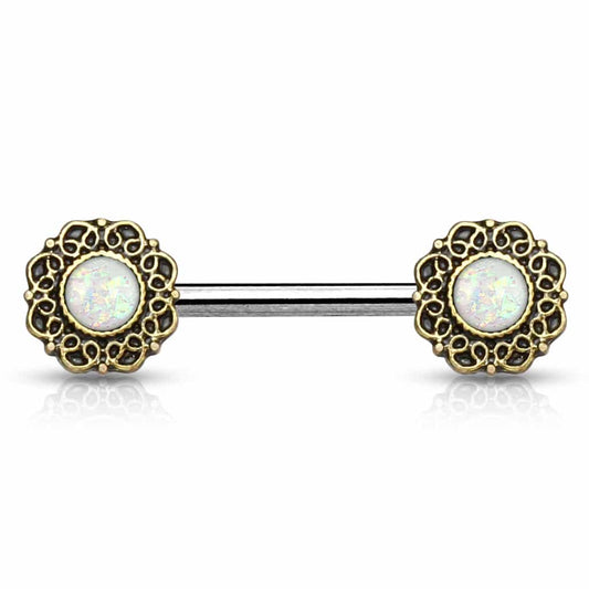 14mm white opal