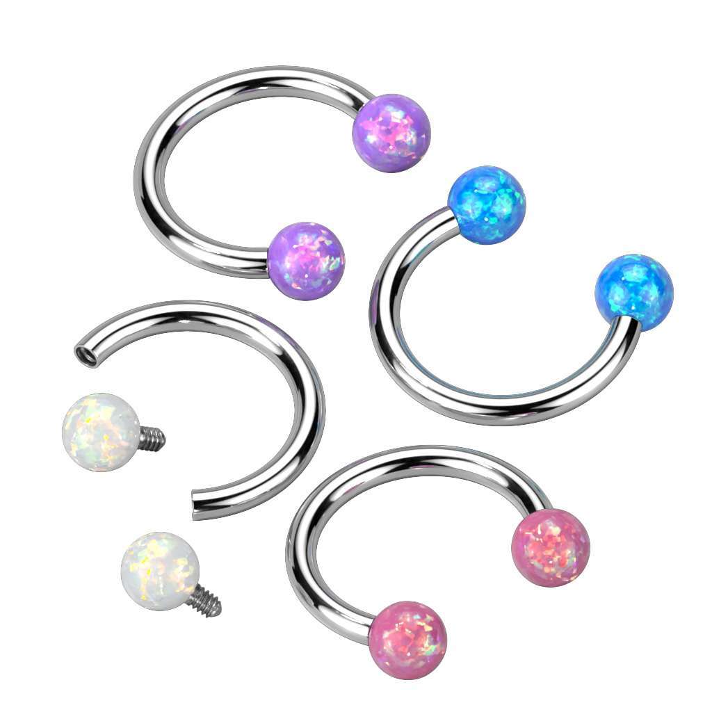 16g Opal Globe, Internally Threaded, 8 or 10mm diam, 3 or 4mm stone