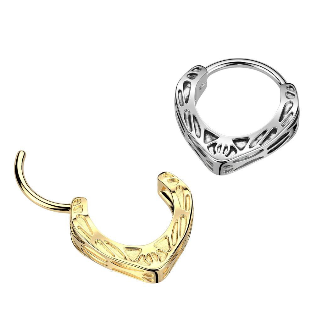 PREMIUM Etched Hinged Segment Ring 16g