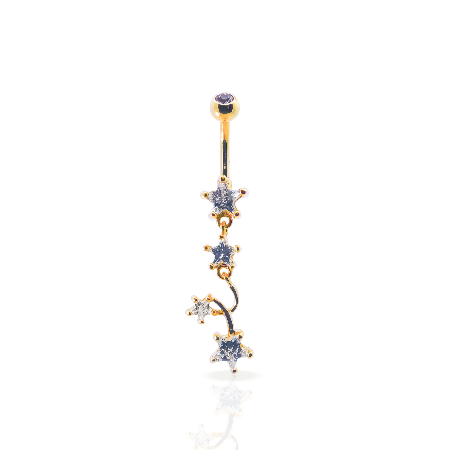 Star Belly Button Dangle 14g - GOLD PVD