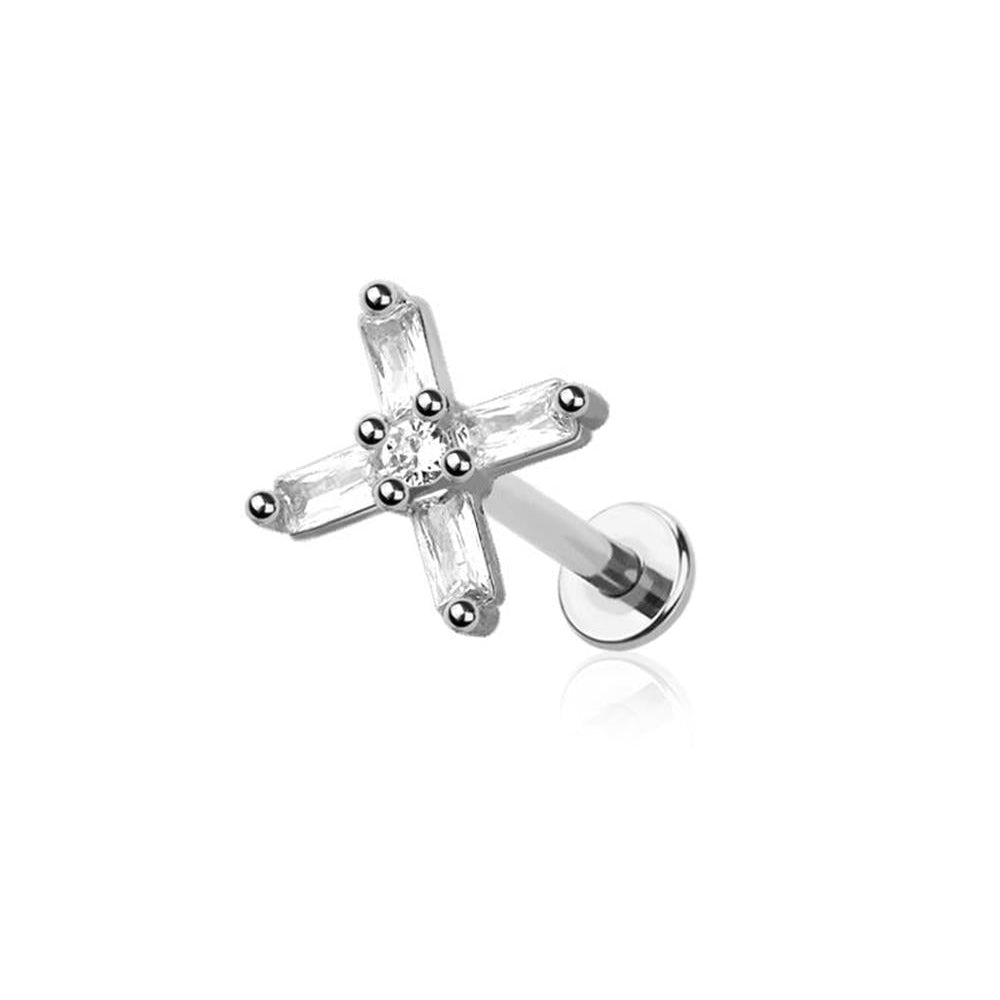 Premium Baguette-Cut Cross Flat Back 16g