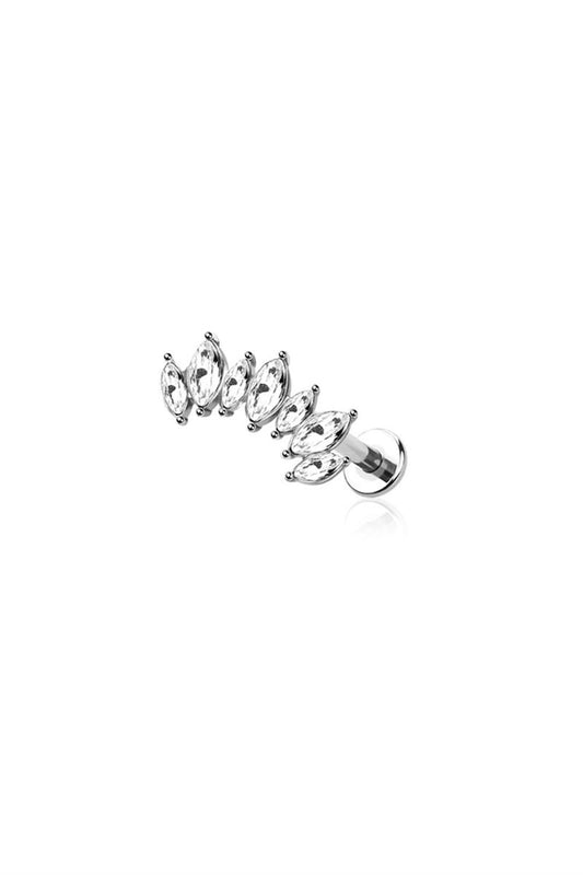 Premium Alternating Crystal Marquise Flat Back 16g