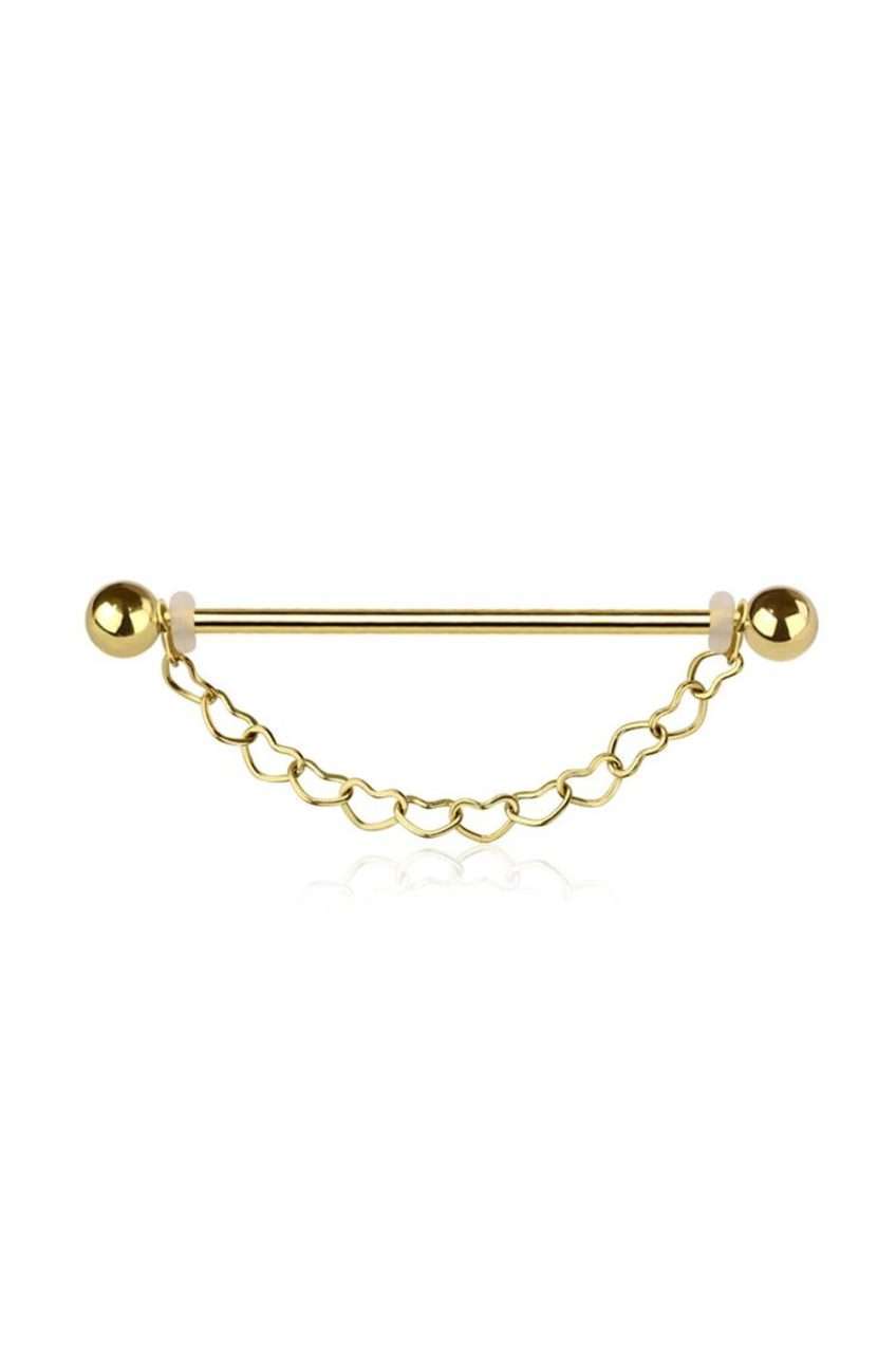Heart Chain Industrial Barbell - Gold PVD