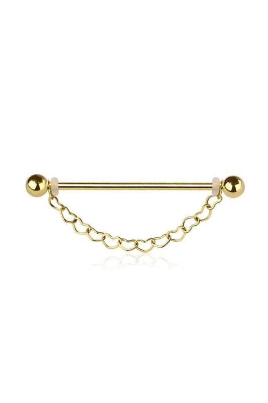 Heart Chain Industrial Barbell - Gold PVD