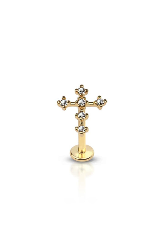 Premium Crystal Cross Flat Back 16g