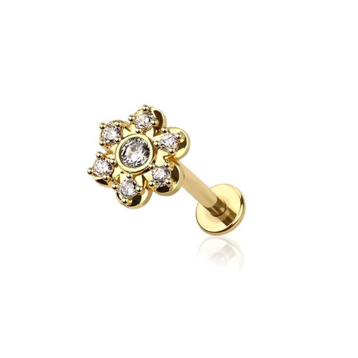 6 Petal Claw-Set Crystal Flower Flat Back 16g