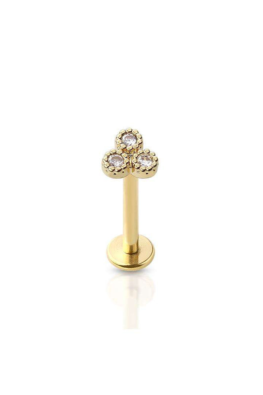 PREMIUM Crystal Triad Labret 16G