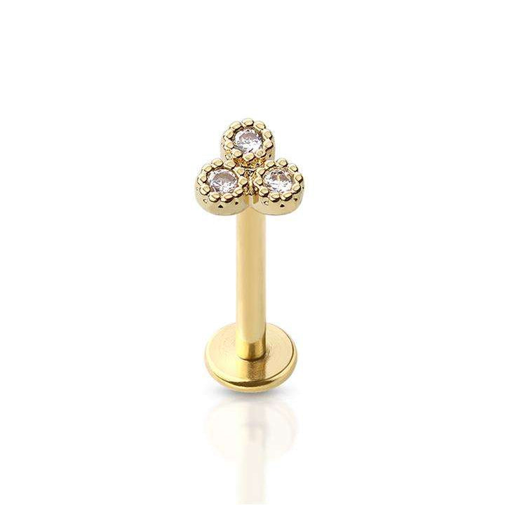 PREMIUM Crystal Triad Labret 16G