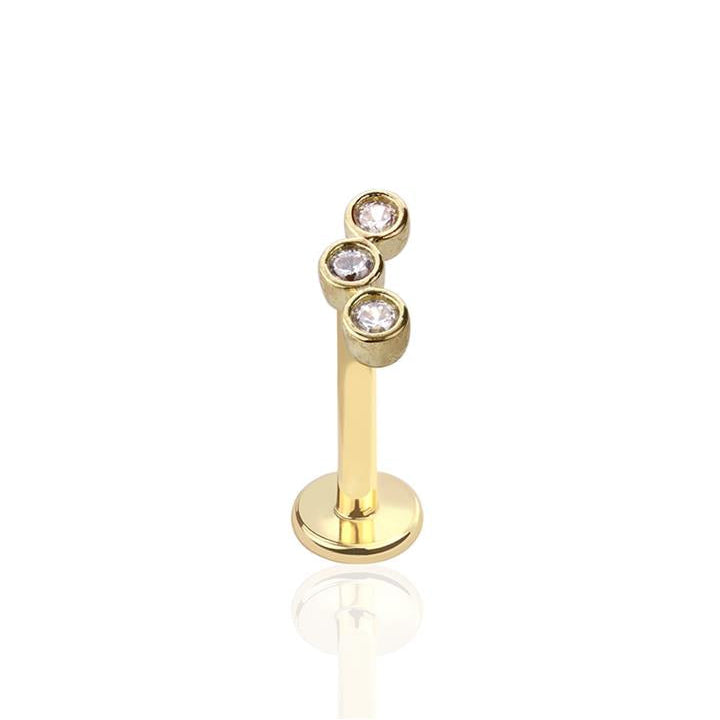 Bezel-Set 3 Crystal Curve Flat Back 16g