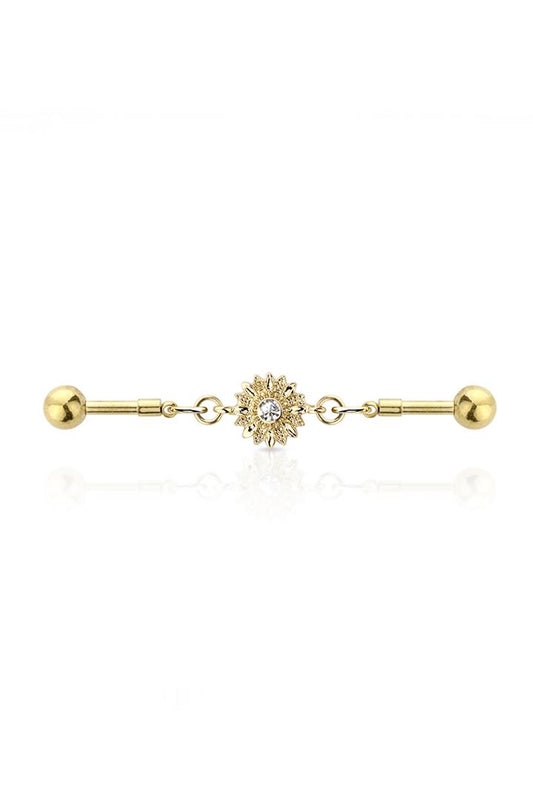 Premium Blooming Flower Chain Industrial Barbell 14g