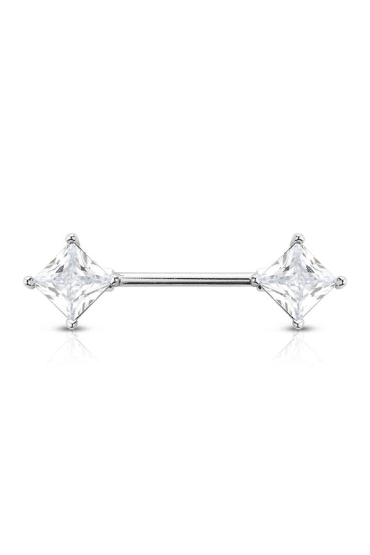 Claw-Set Diamond Cut Nipple Barbell 14g