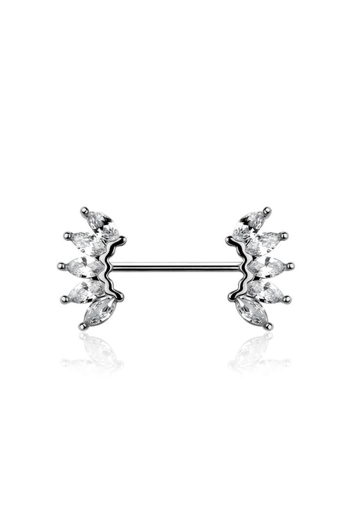 Crown Wave Nipple Barbell 14g