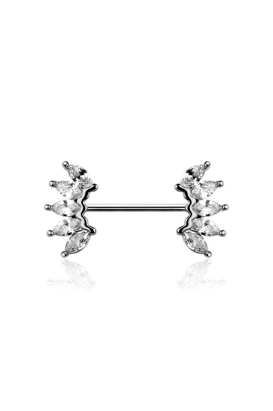 Crown Wave Nipple Barbell 14g