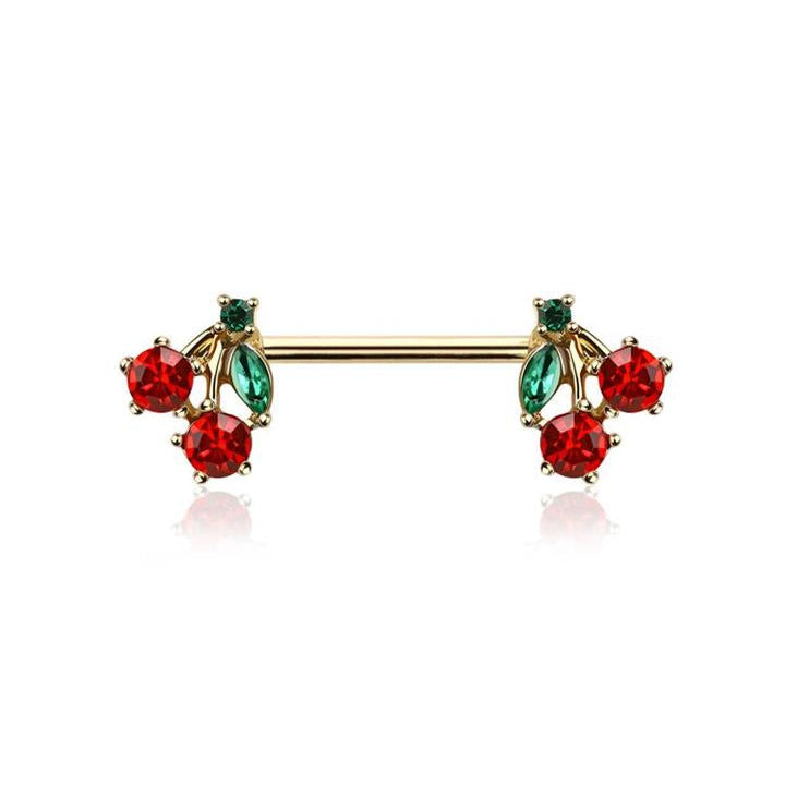Crystal Cherry Bomb Nipple Barbell 14g