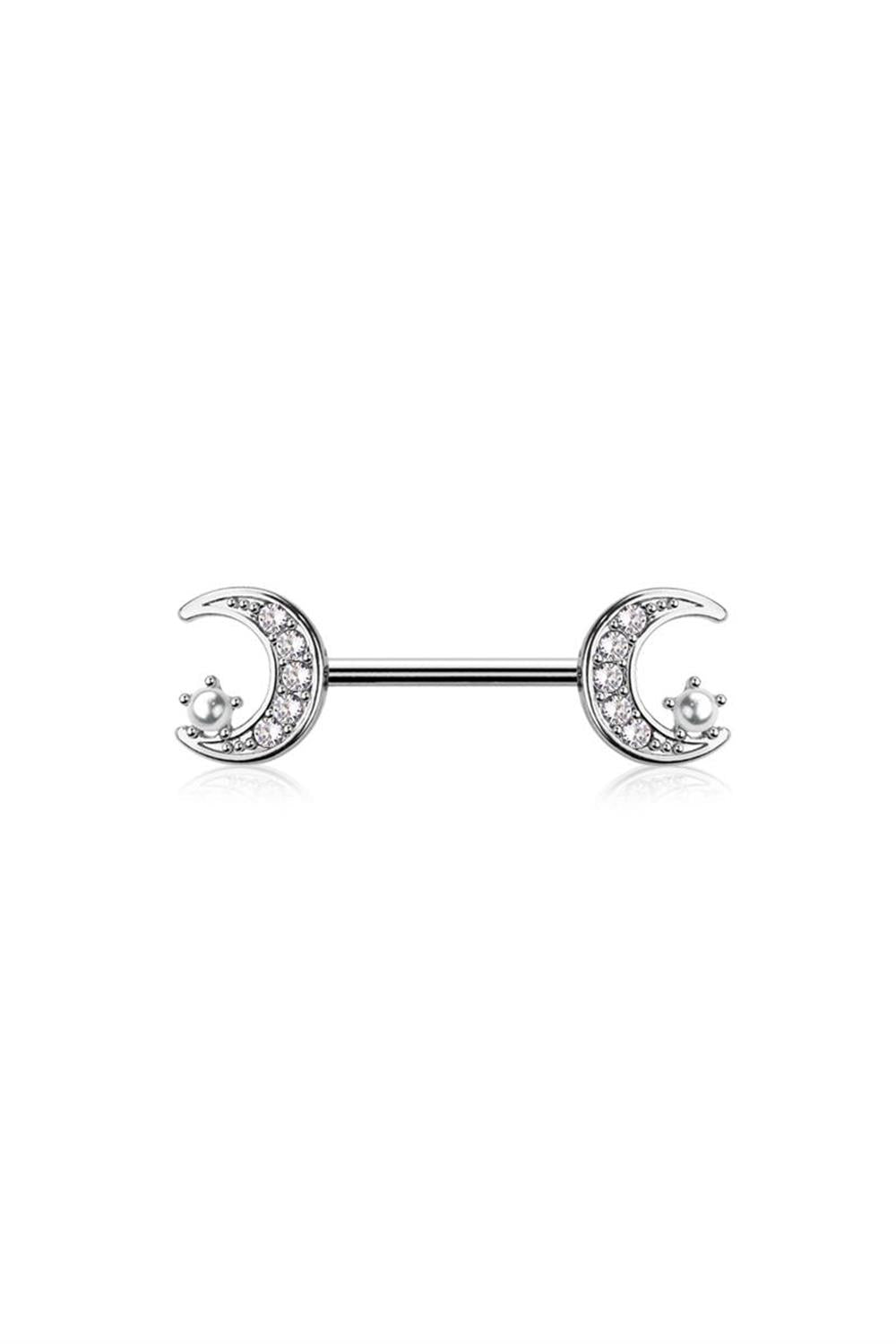 Moon And Stars Nipple Barbell 14g