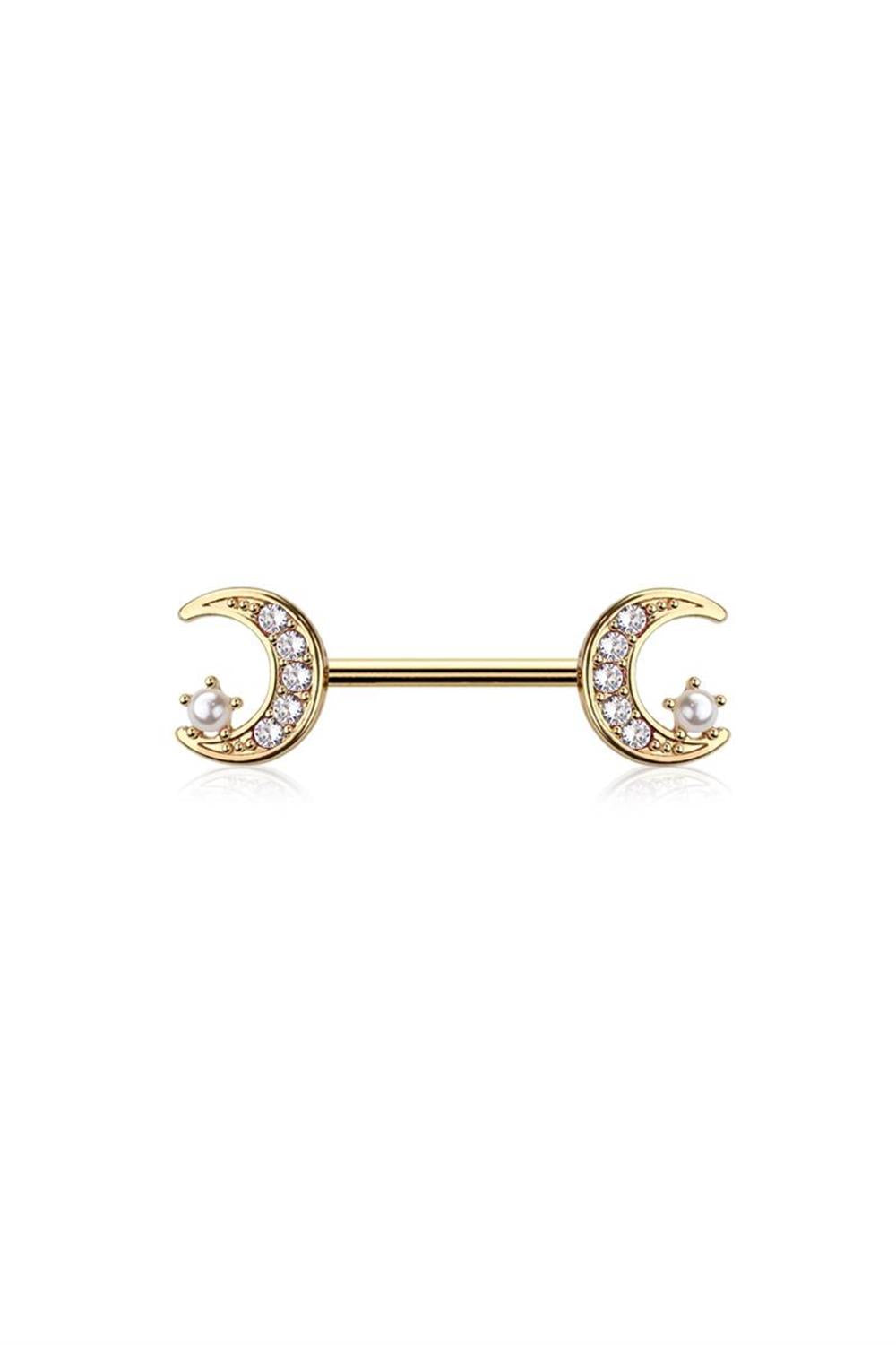 Moon And Stars Nipple Barbell 14g