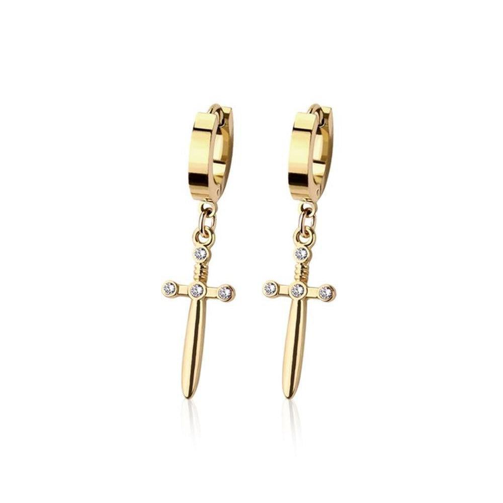 Medieval Dagger Cuff Earrings