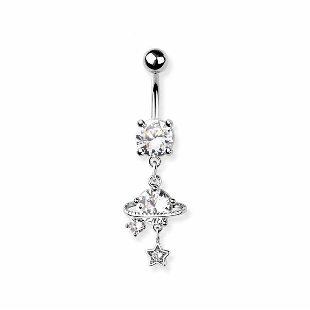 Celestial Claw-Set Crystal Navel Dangle 14g