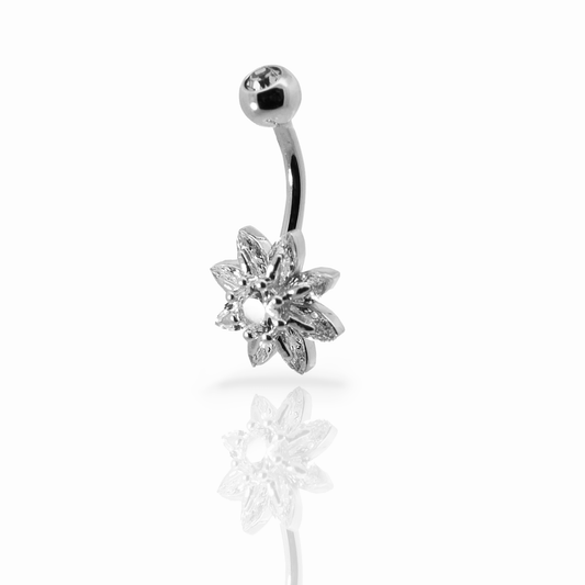 Starflower Belly Button Ring 14g - surgical steel