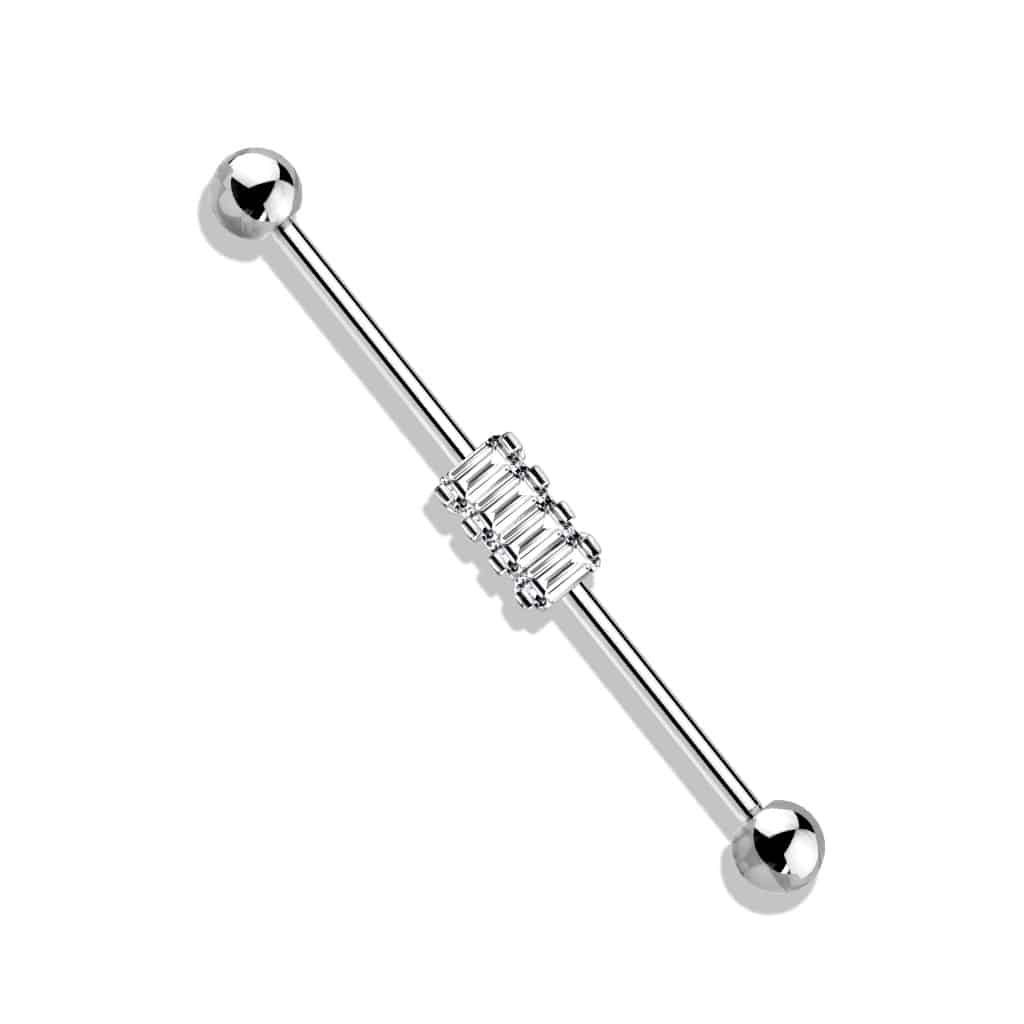 4 Claw-Set Crystals Industrial Barbell 14g (2)