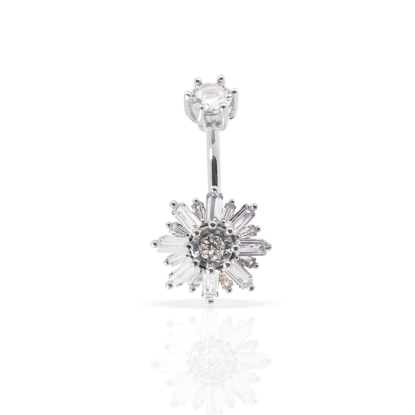 Fancy Flower Belly Button Ring 14g - Surgical Steel