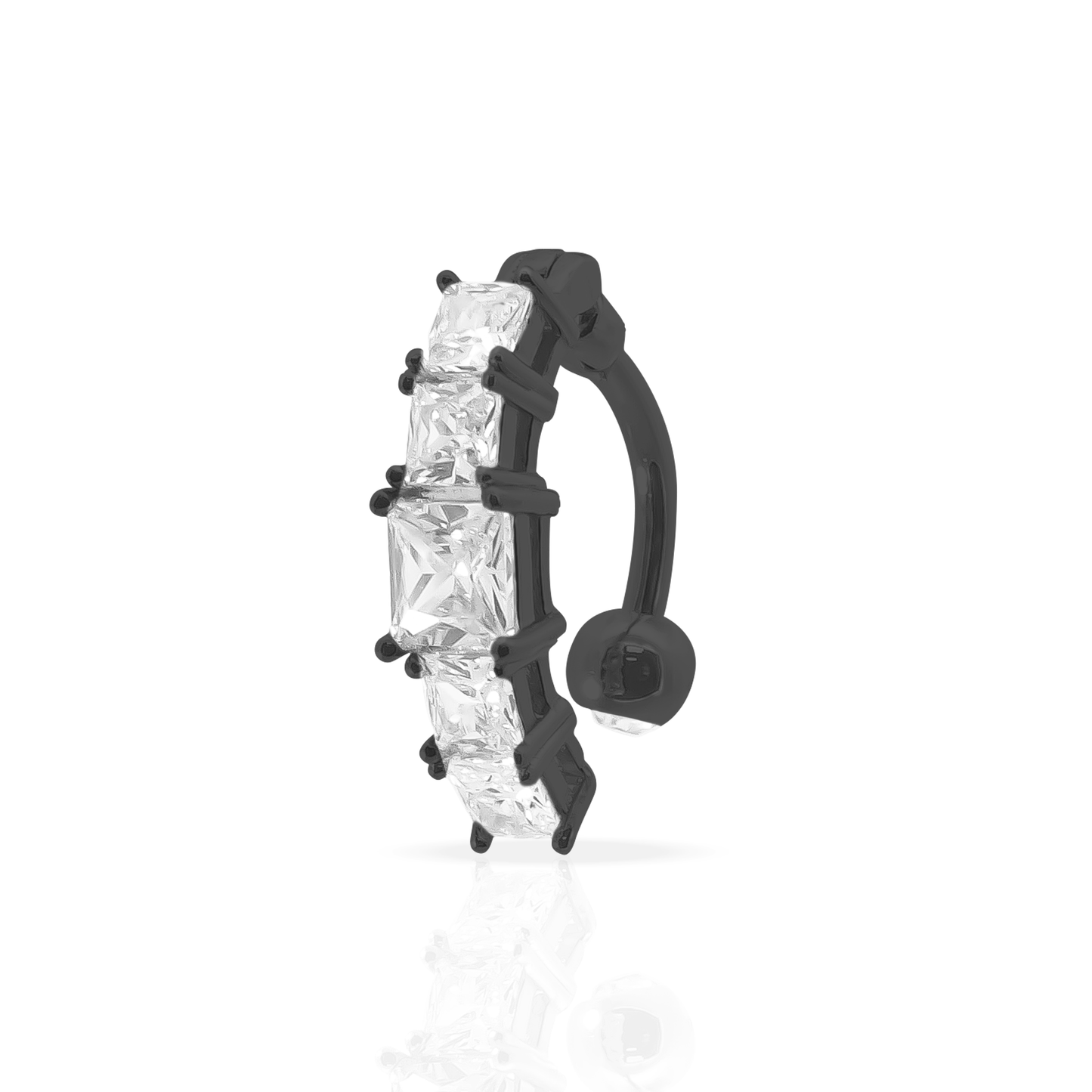 Charm Inverted Belly Button Ring 14g Blackline