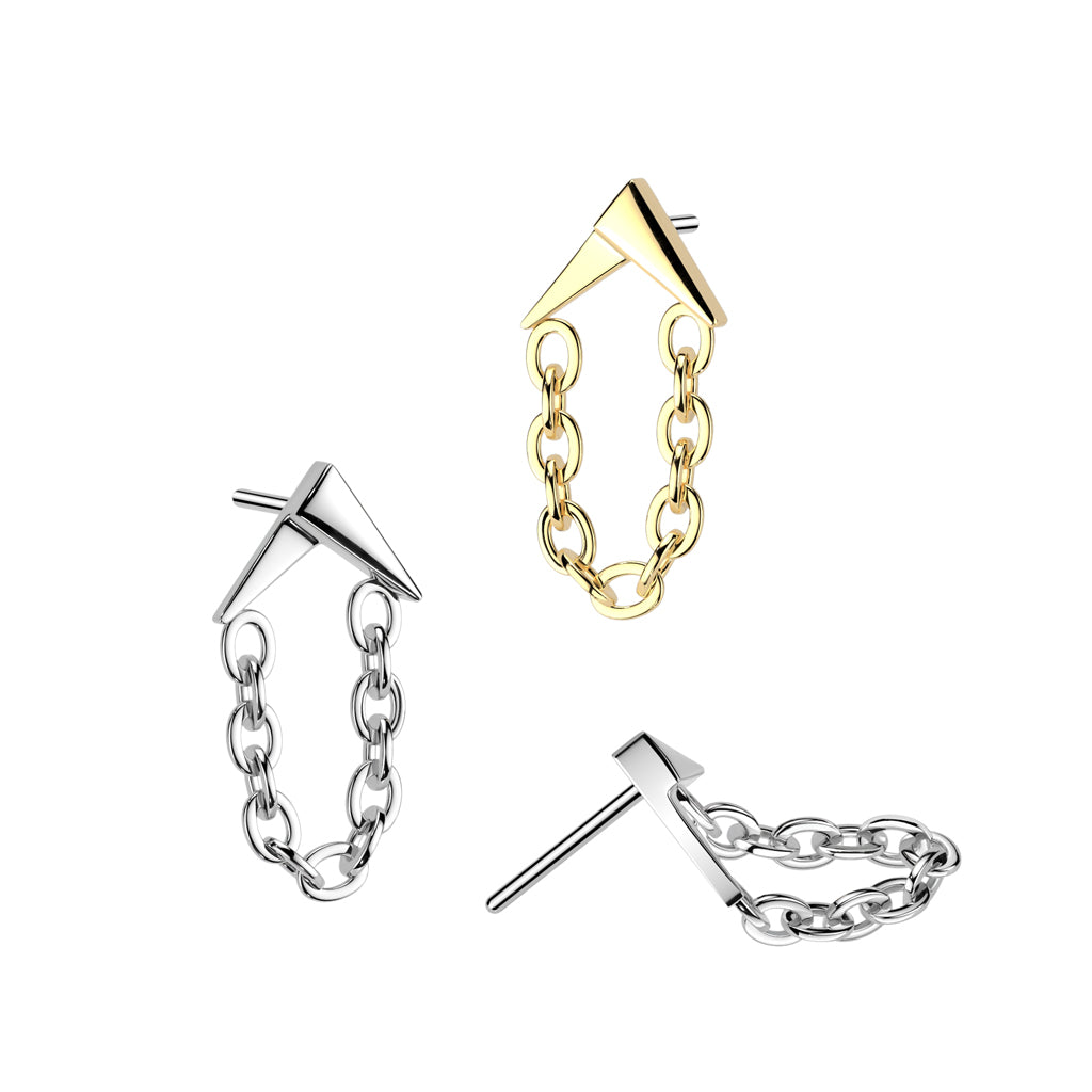 Premium G23 Titanium Chain Inverted V Fancy Threadless Top