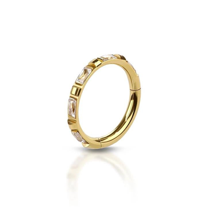 Premium Channel-Set Crystals Segment Ring 16g