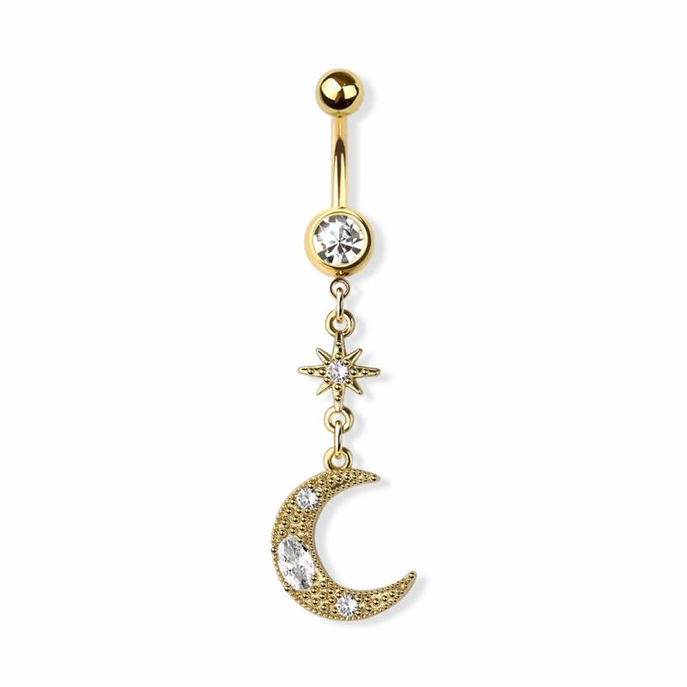 Twinkle of the Moon Crystal Navel Dangle 14g