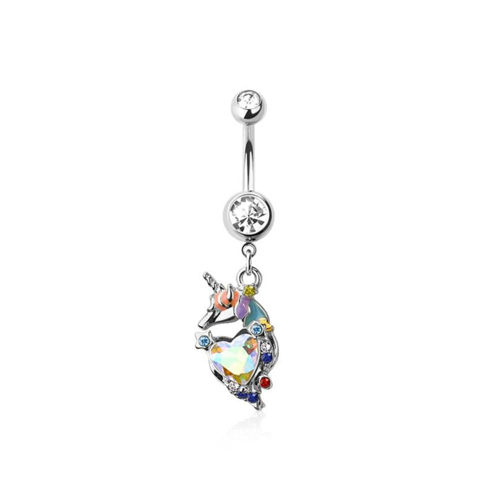 Starlight Unicorn Crystal Navel Dangle 14g