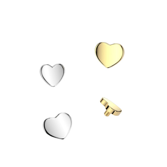 Premium G23 Titanium Heart Microdermal Top 14g