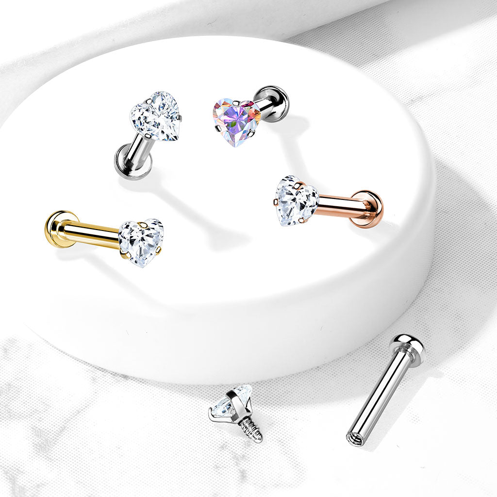 PREMIUM Claw-Set Heart Flat Back 16g