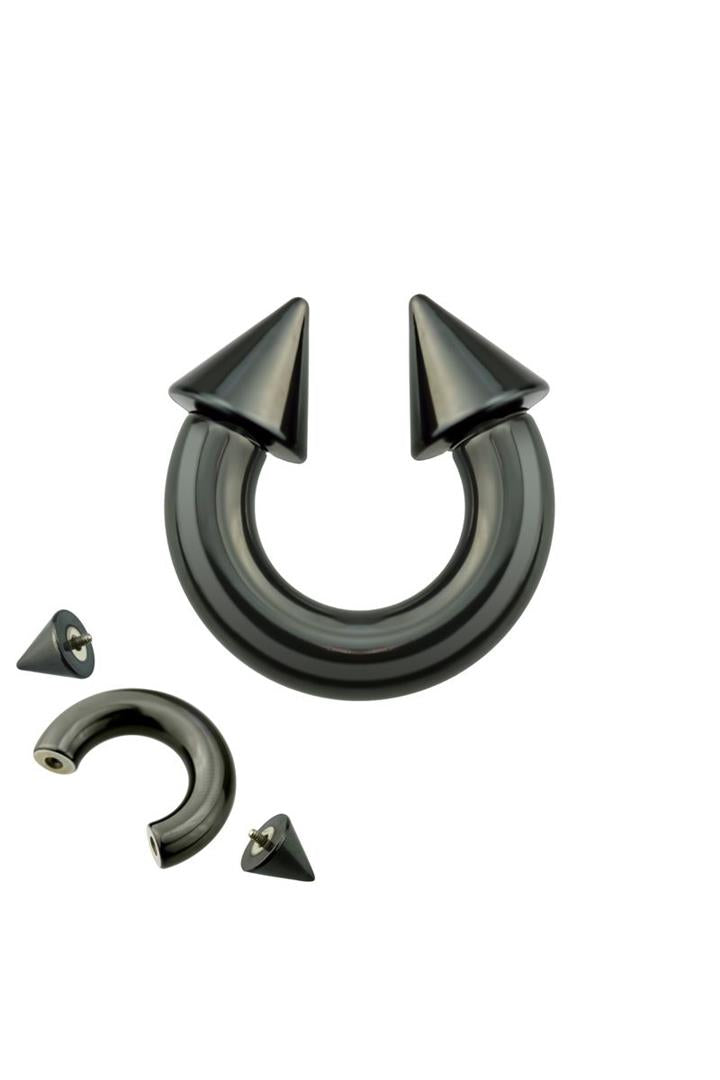 PVD Surgical Steel Spiked Circular Barbell Internally threaded