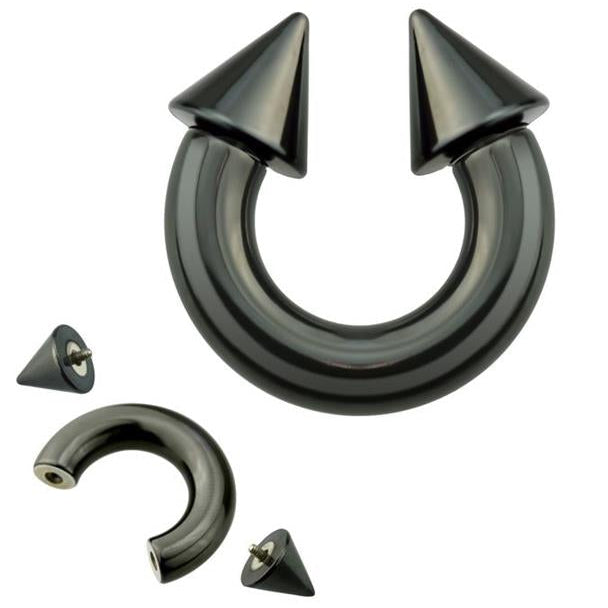 PVD Surgical Steel Spiked Circular Barbell Internally threaded