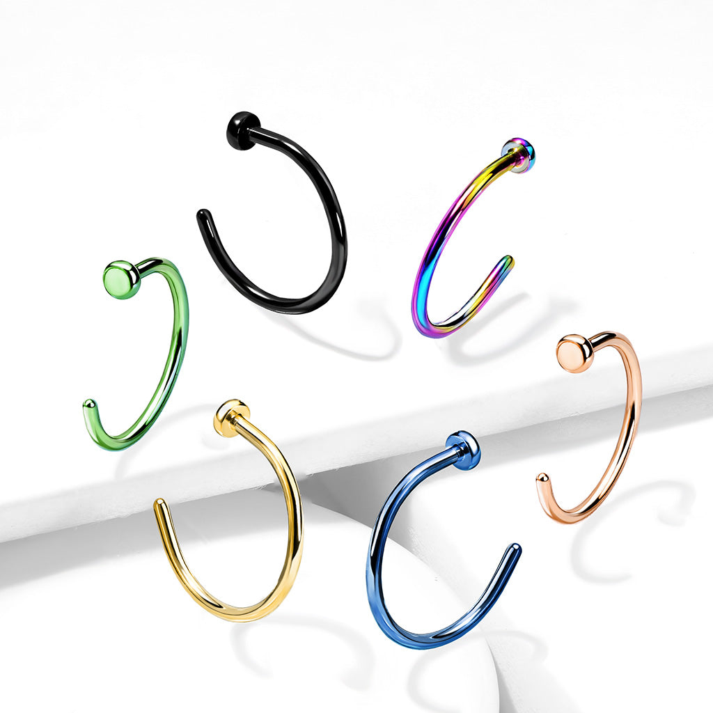 PREMIUM G23 Titanium Rose Gold 3/4 Nose Hoop 20g-18g