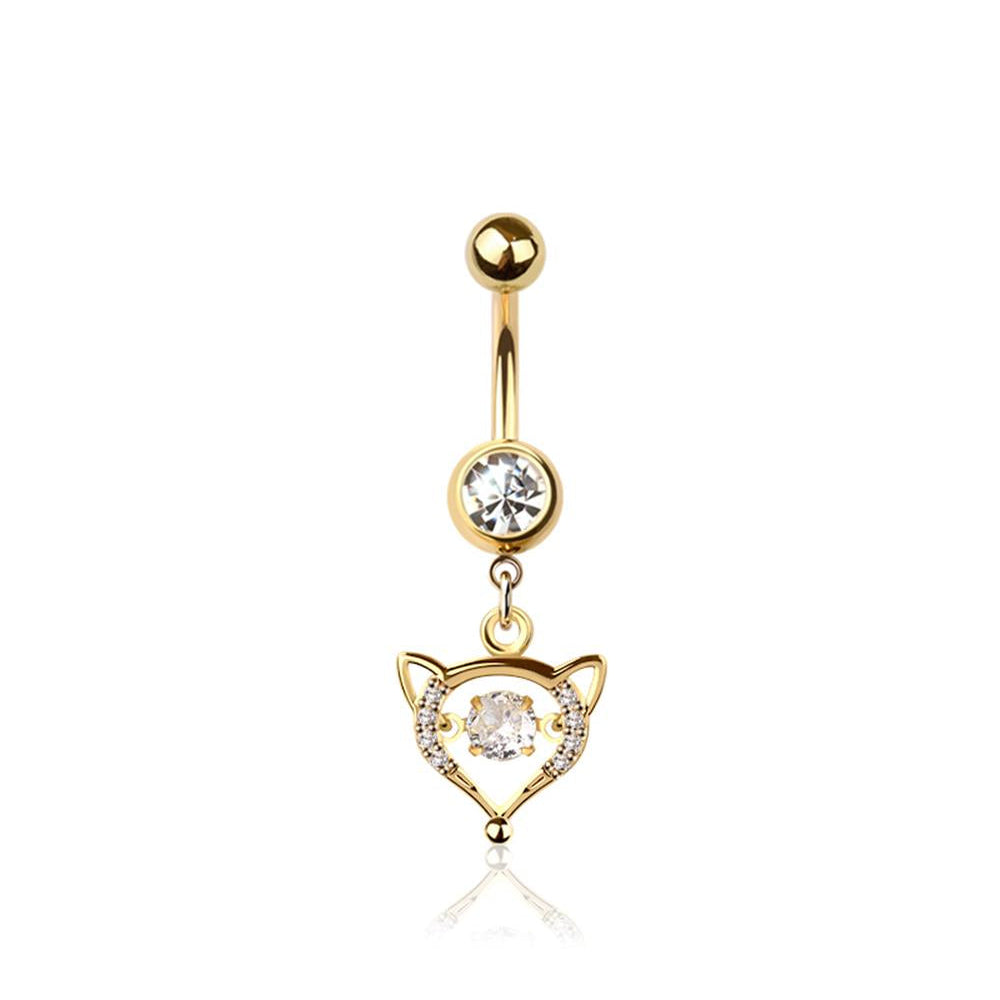 Cleopatra Cat Crystal Navel Dangle 14g