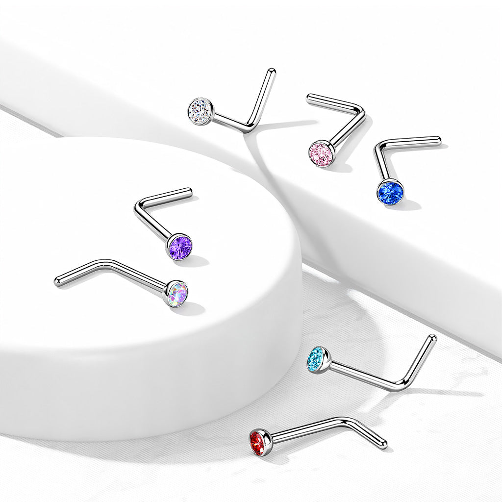 Premium G23 Titanium Crystal Nose Pin