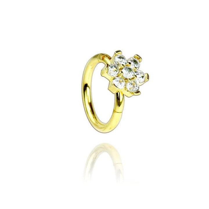 Premium Edge Flower Hinged Segment Ring 16g