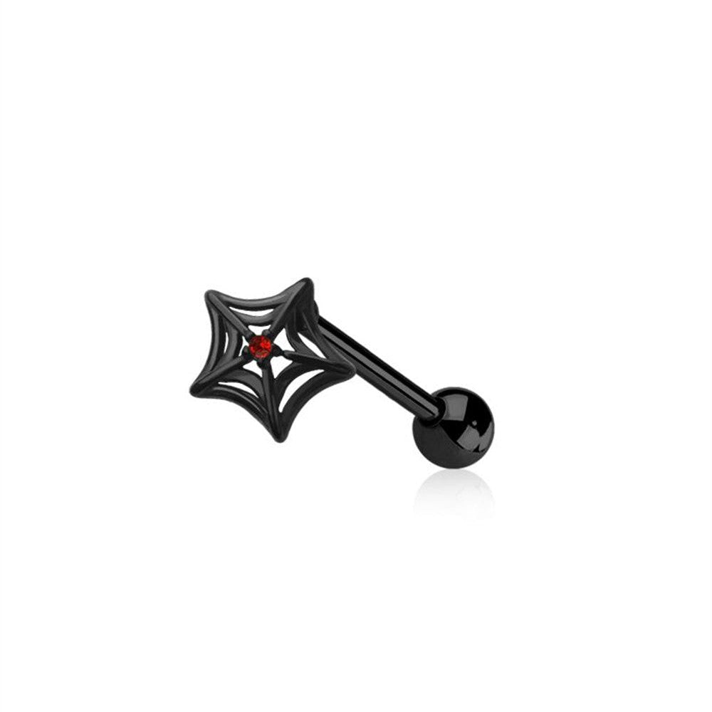 Jewelled Spiderweb Tongue Barbell 14g