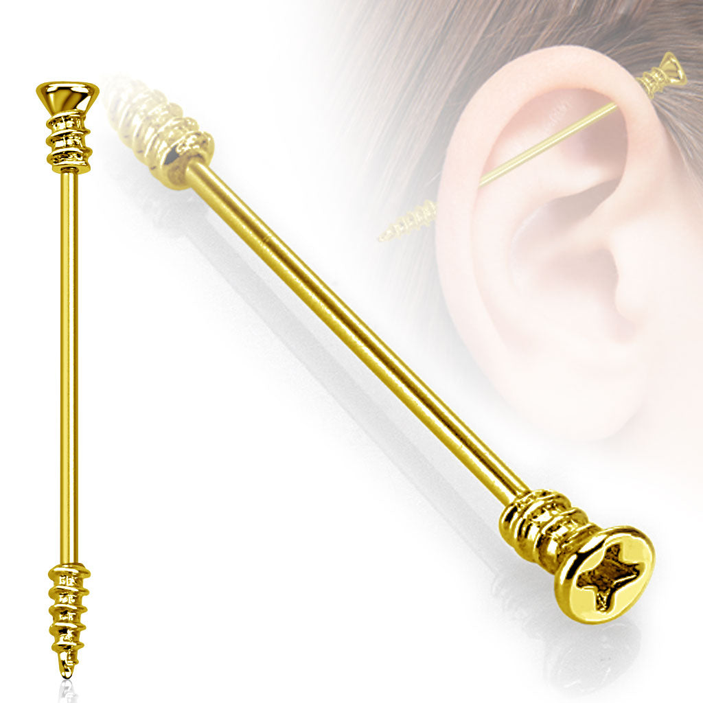 Screw Fancy Industrial Barbell 14g