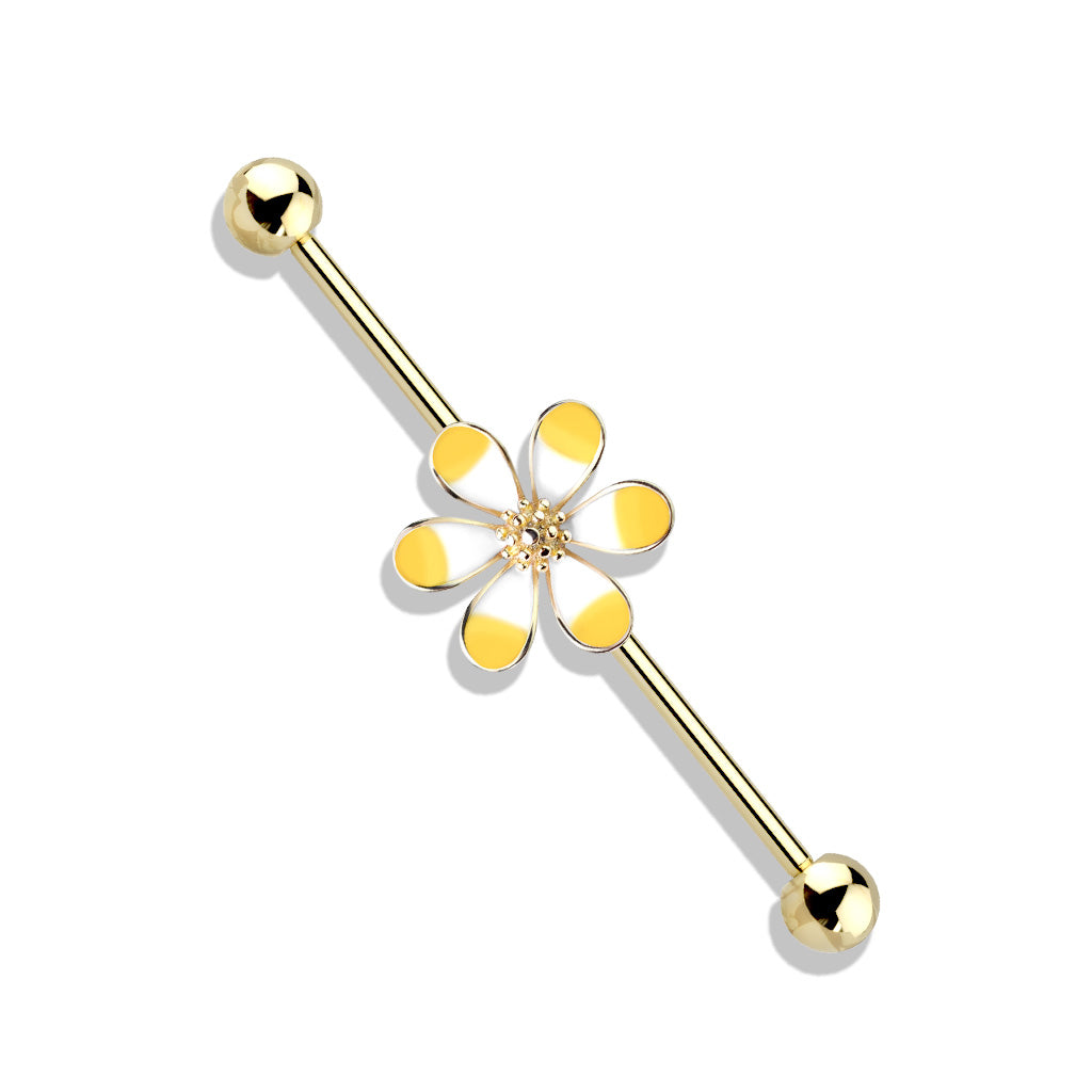Petal Bloom Industrial Barbell 14g