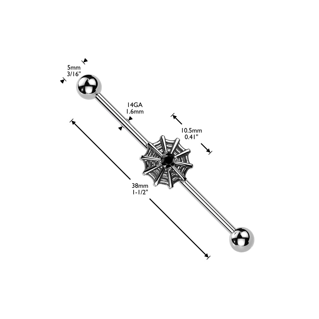 Arachnid Glam Industrial Barbell 14g