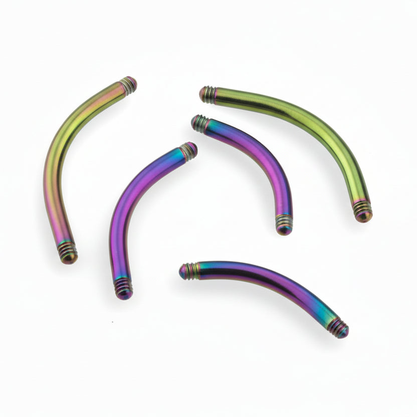 PVD Surgical Steel Externally Threaded Curved Barbell 16g-14g