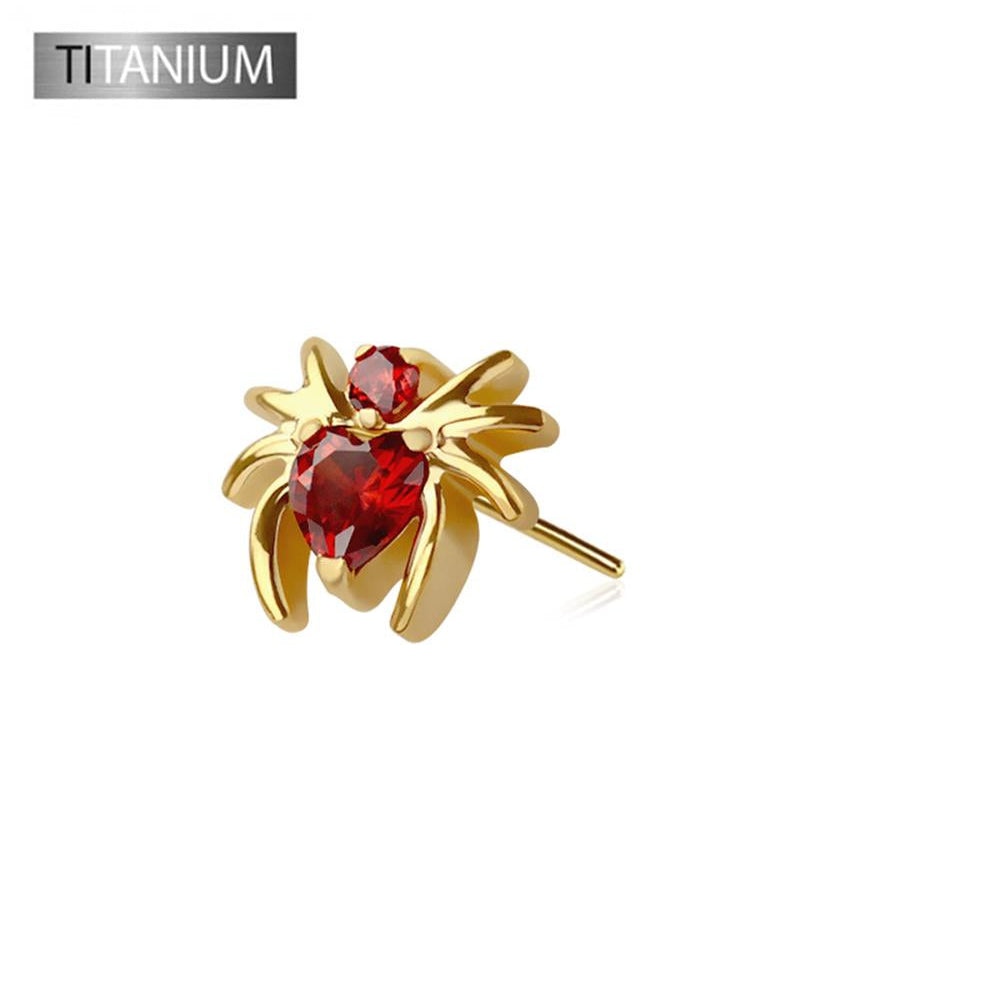 Premium G23 Titanium Crystal Spider Luxe Threadless Top