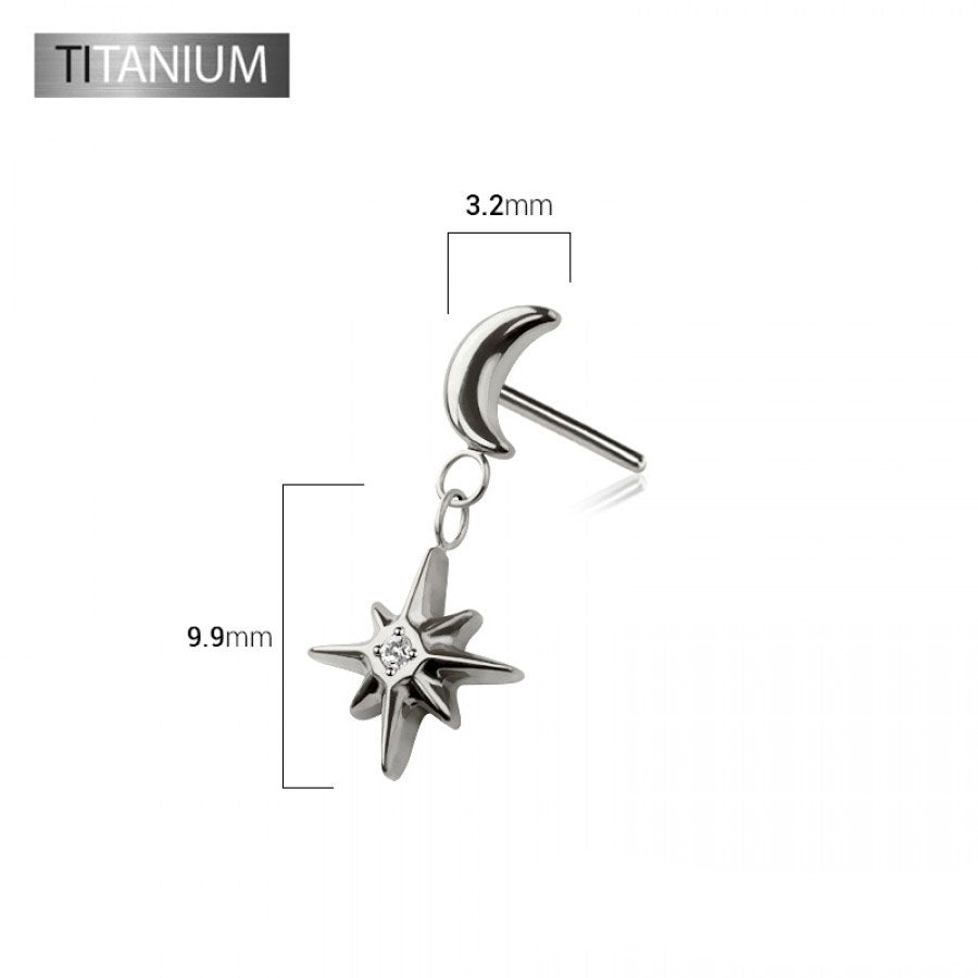 Premium G23 Titanium Luxe Moonlit Starfall Dangle Threadless Top