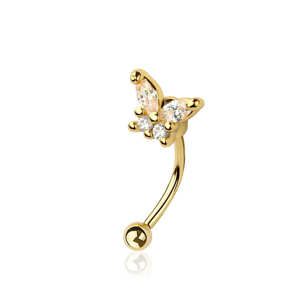 Claw-Set Butterfly Curved Barbell 16g