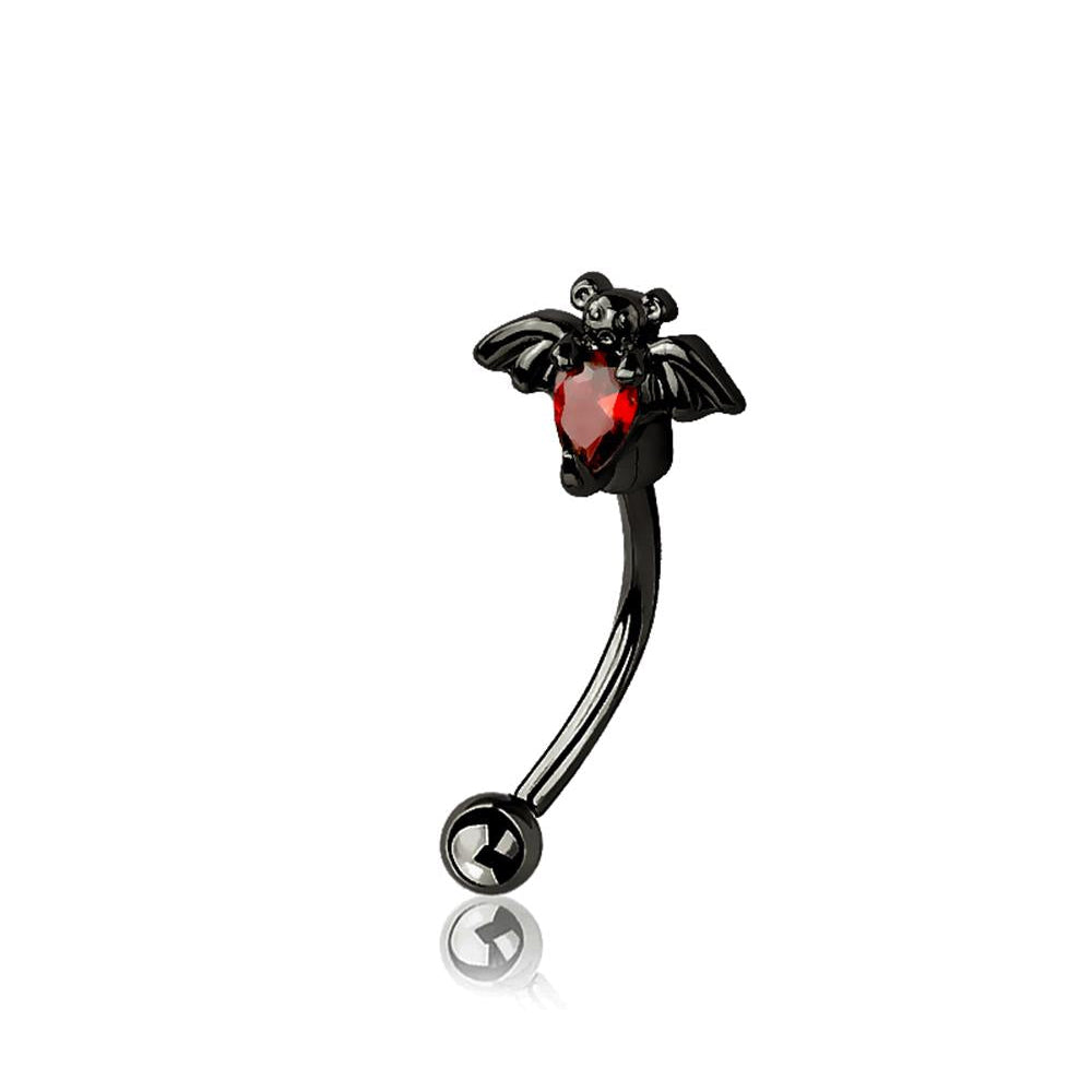 Night Flight Crystal Claw-Set Curved Barbell 16g