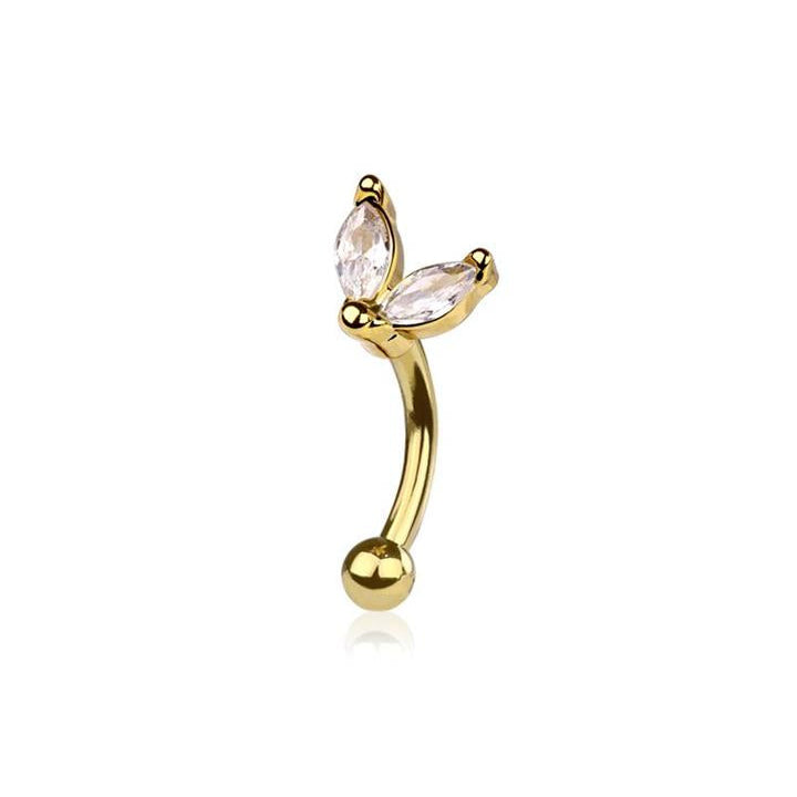 Marquise Wing Curved Barbell 16g
