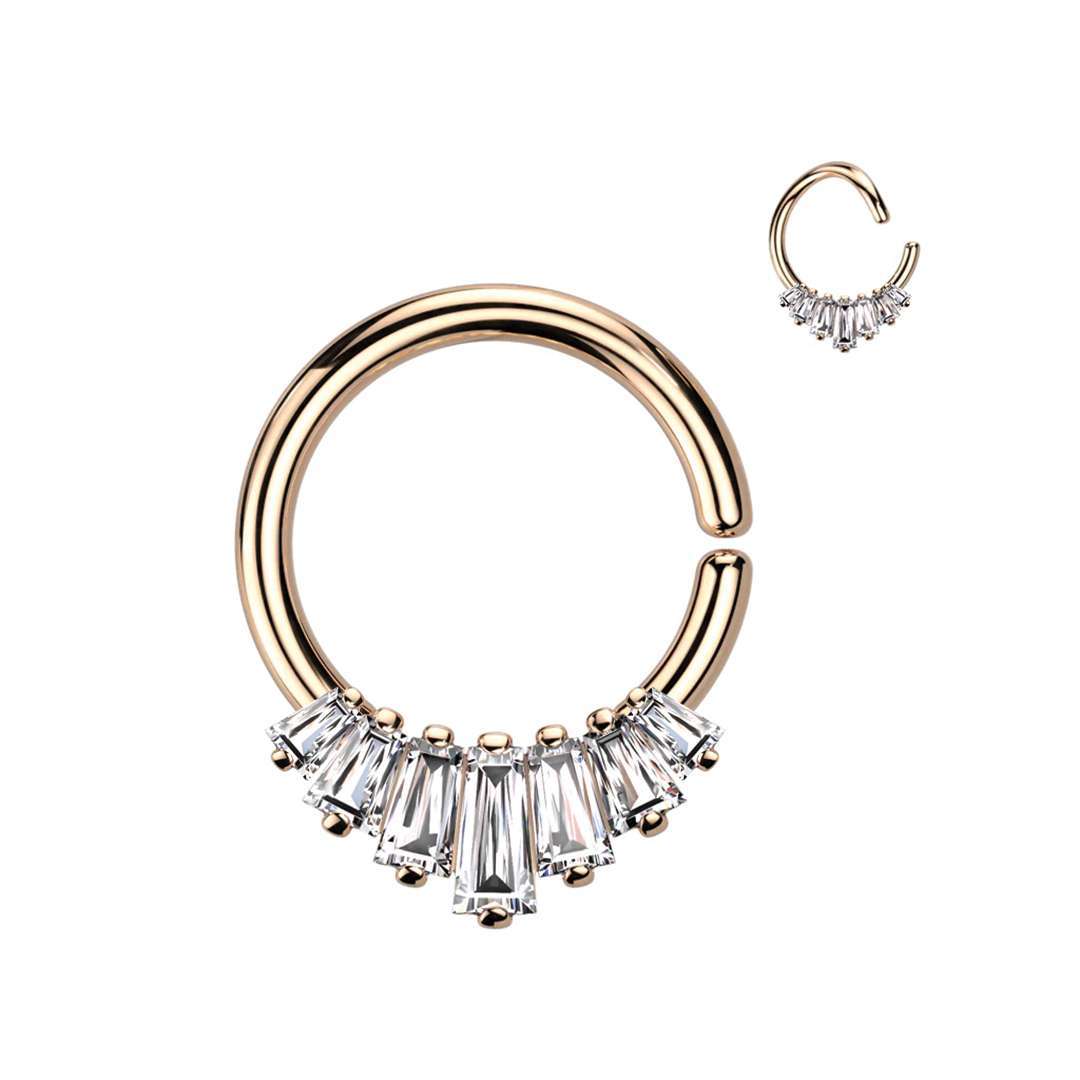 Claw-Set 7 Jewel Bendable Ring Rose Gold