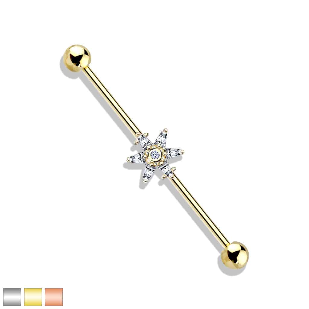 Crystal Sun Industrial Barbell 14g